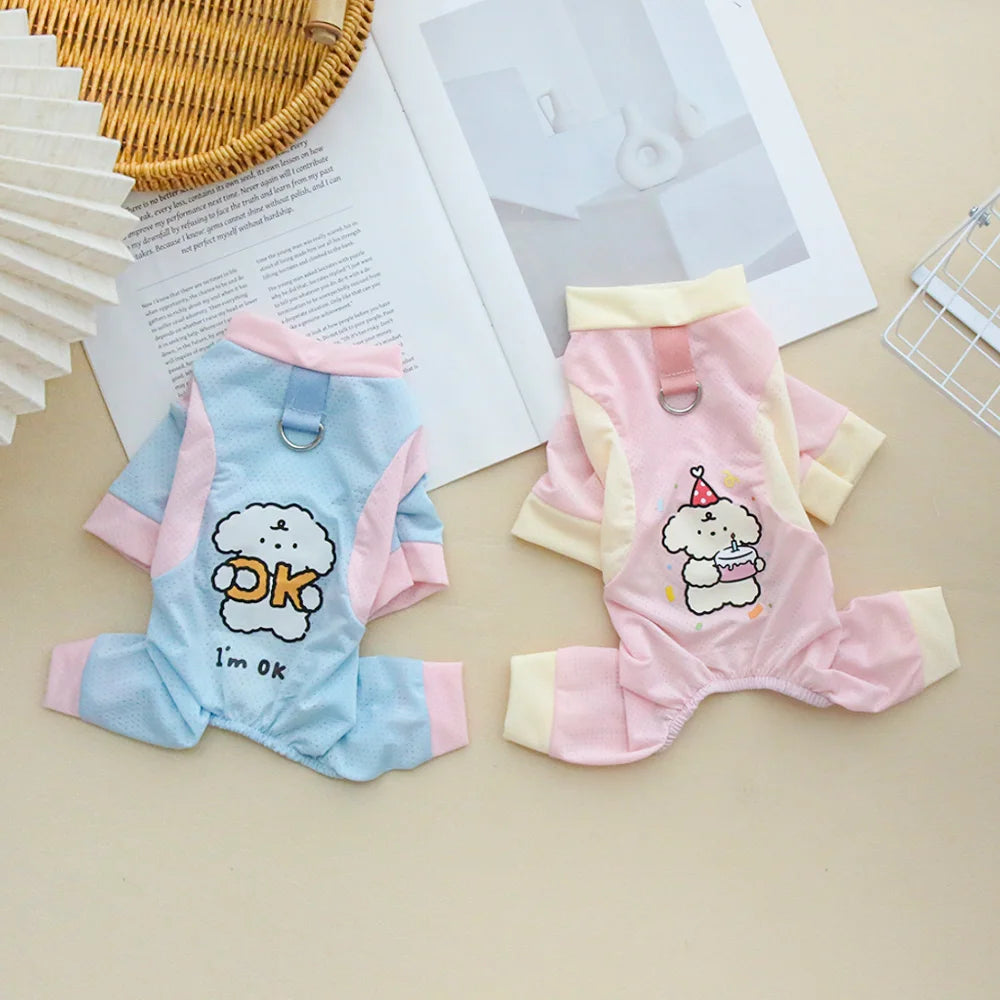 Pet Cool Breathable Cool Clothes Cat and Dog Ice Silk Cooling Four
