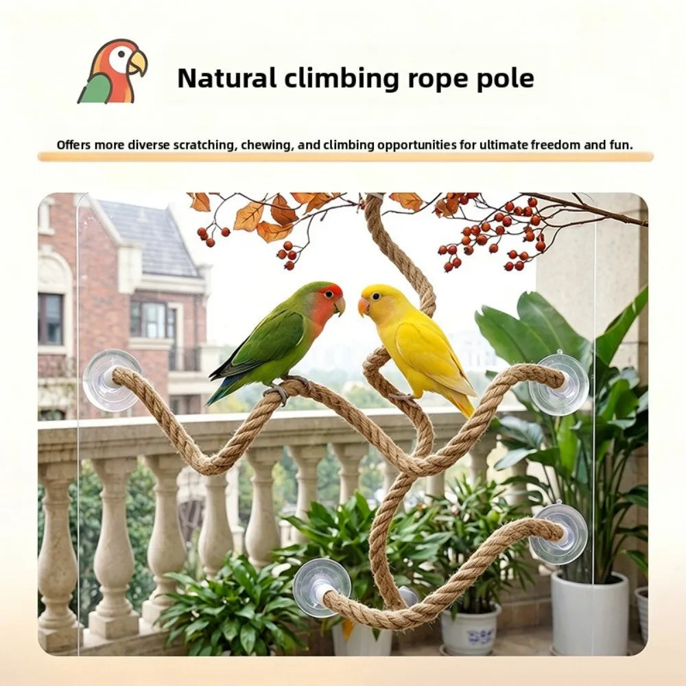 Bendable Bird Rope Perch Linen Climbing Toy Non Slip Grip with