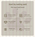 Stainless Steel Slow Feeder Bowl, Non-Slip Pet Food Bowl