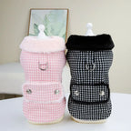 Warm Fashion Ins Winter Pet Dog Clothing Houndstooth Dog Coat
