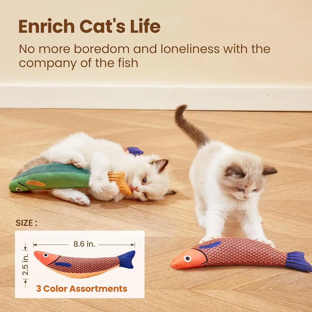 Cat Toys Fish,Teeth Grinding Catnip Toys,Soft and Durable,Kitten