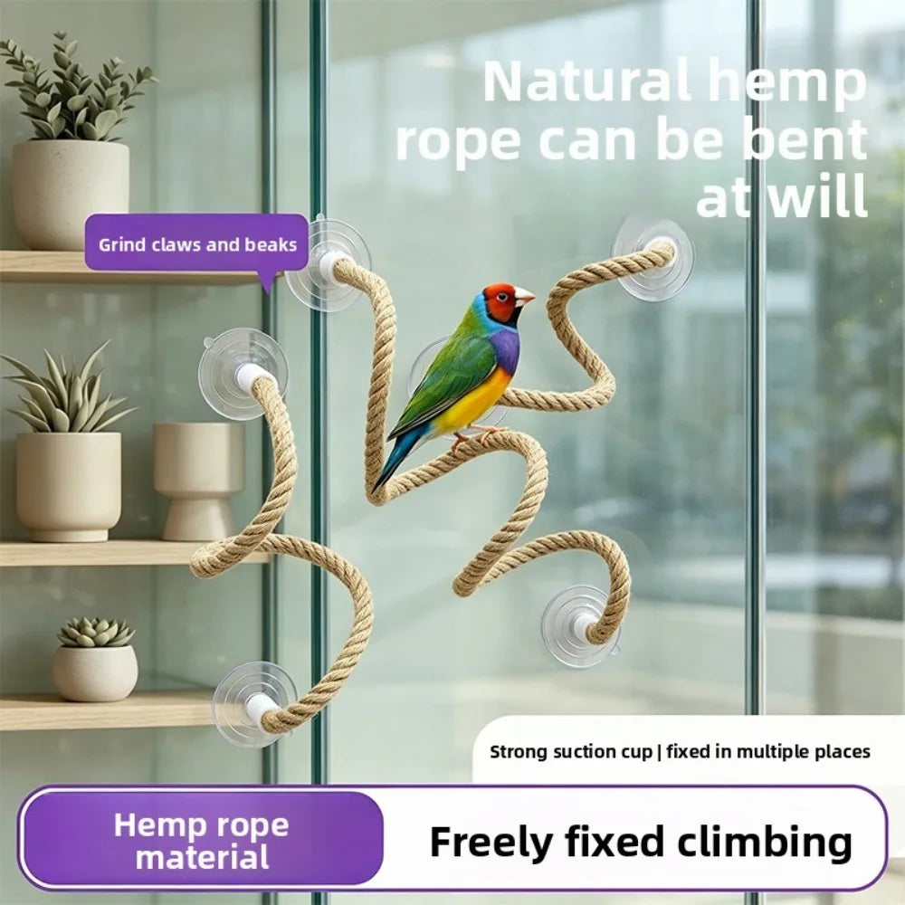 Bendable Bird Rope Perch Linen Climbing Toy Non Slip Grip with