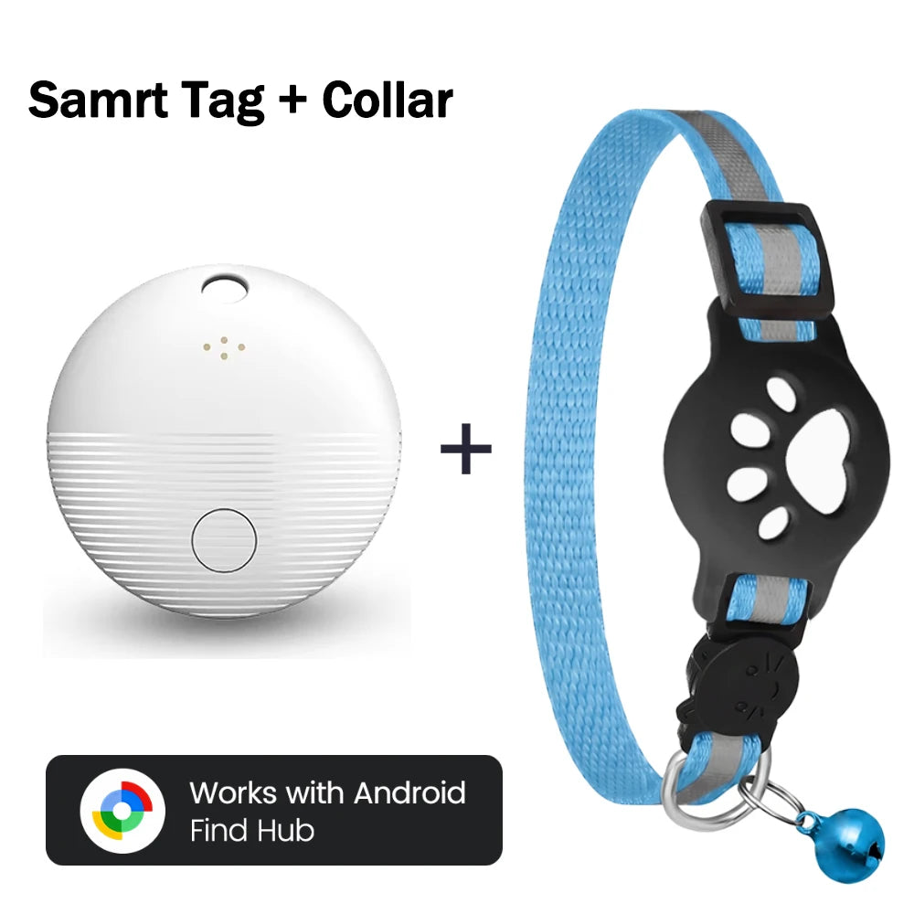 Bluetooth GPS Tracker with Cat Collar Reflective Strips Adjustable