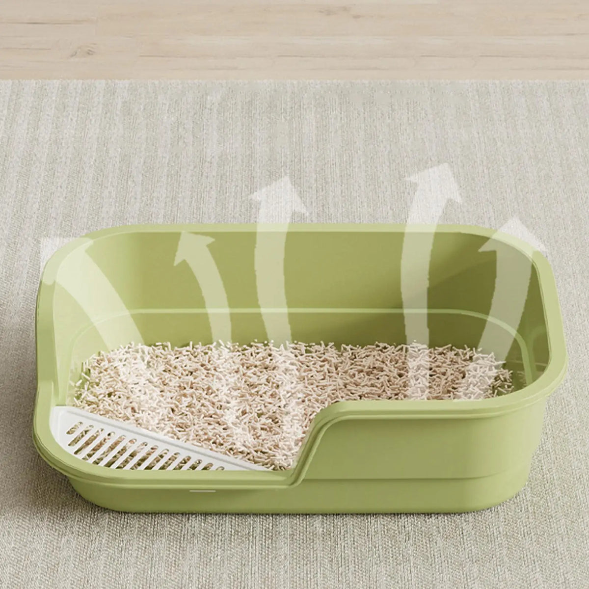 Semi Enclosed Cat Litter Box Anti Splashing Cat Toilet Sand Box