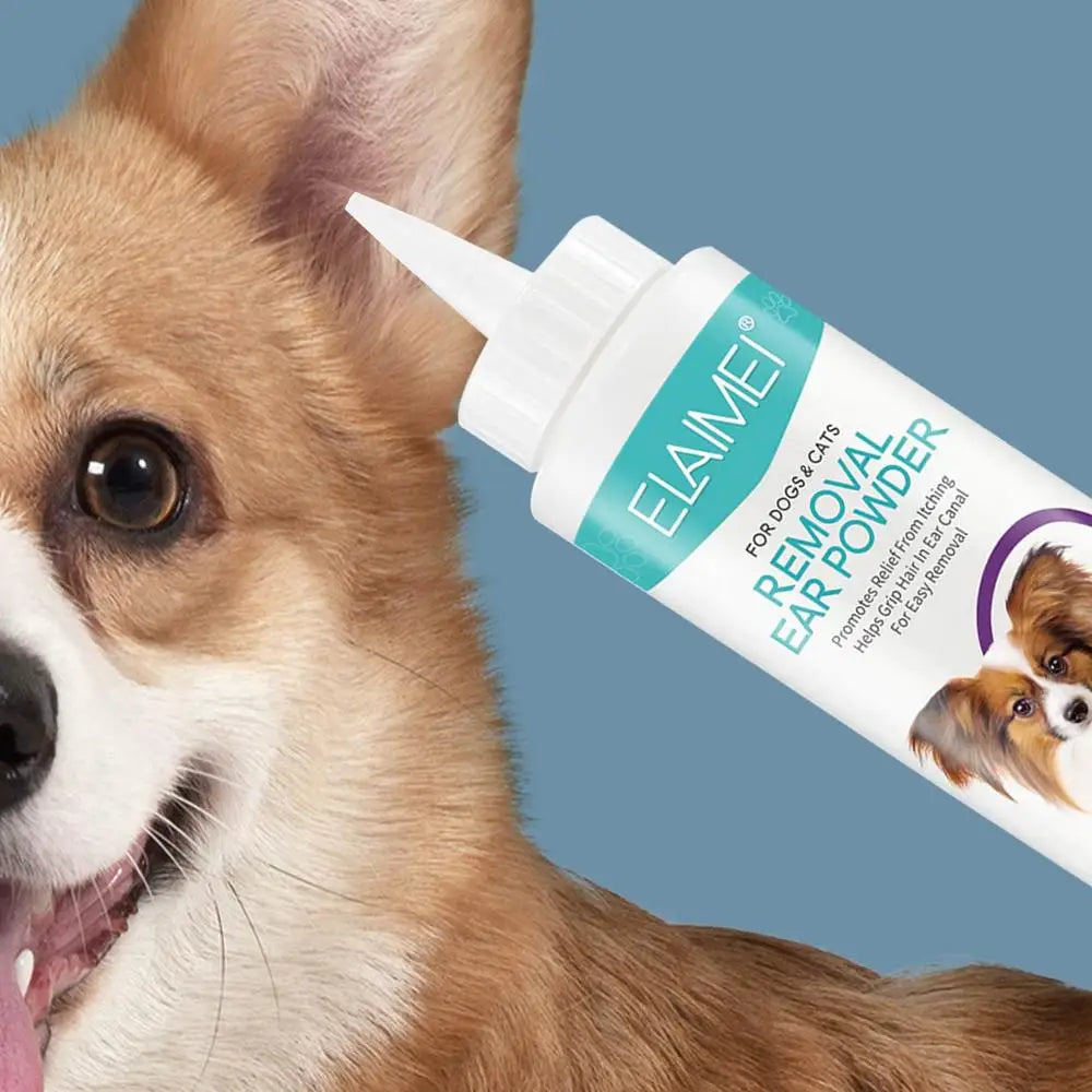 Pet Ear Powder Painless Hair Removal Powder Pet Health Care For Dogs Cats Pet Ear Health Care Easy to Remove Ear Hair