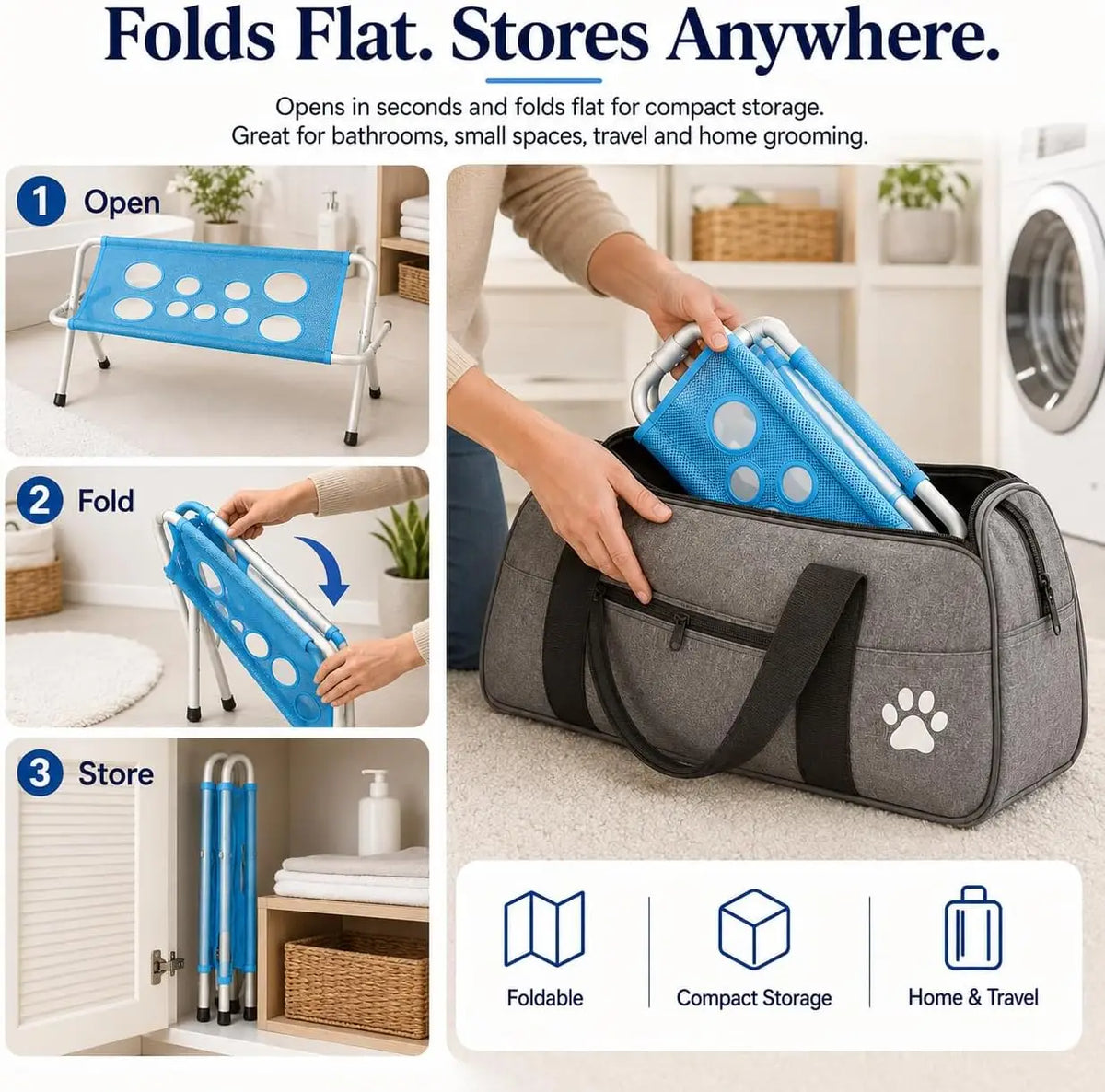 Pet Dog Bath Hammock Foldable Pet Cat Shower Grooming Table Hammoc