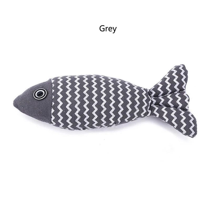 Cat Toy Self High Boredom Resistant Bite Clean Teeth Linen Fish
