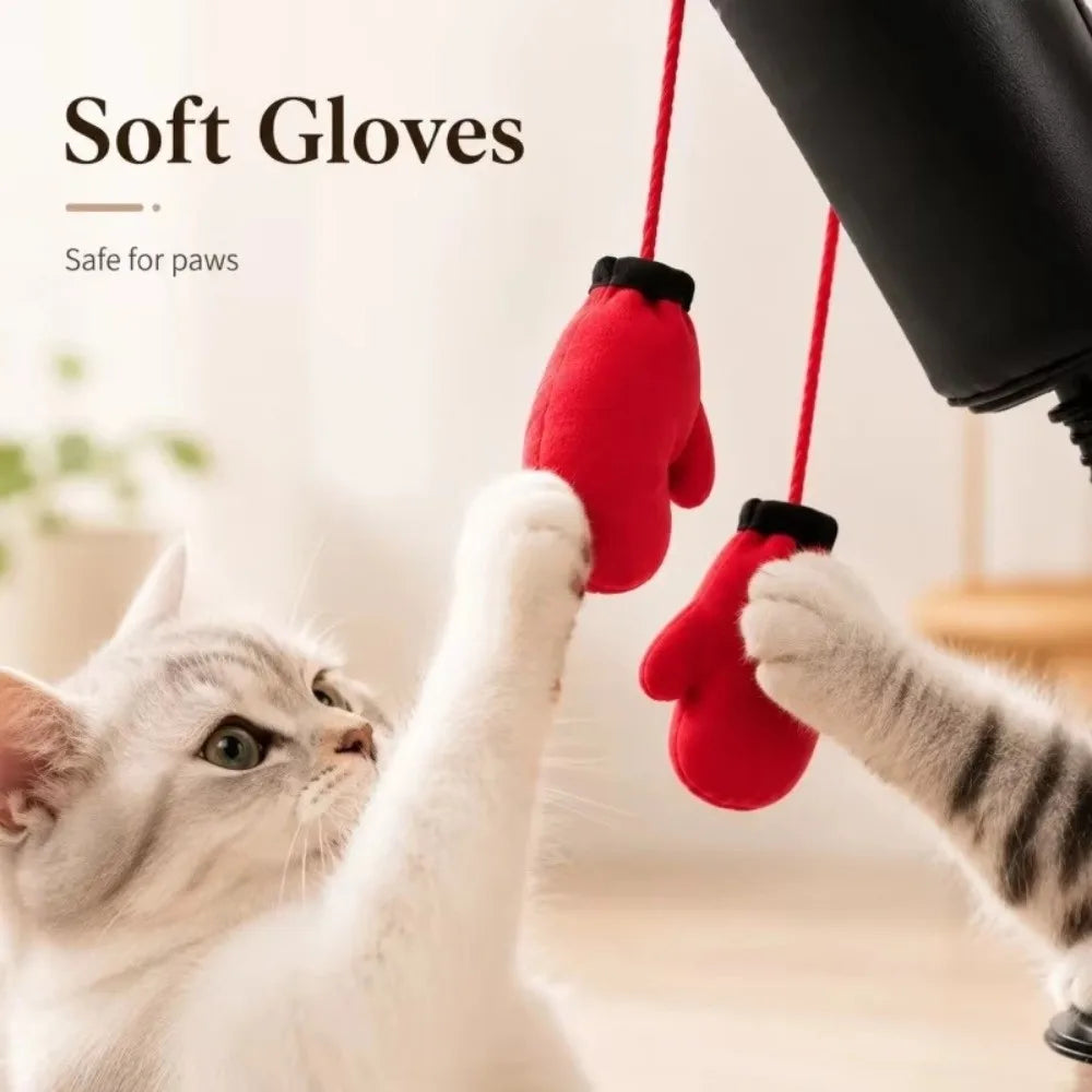 Suction Cup Base Cat Boxing Toy Self-Standing Spring Loaded Pet