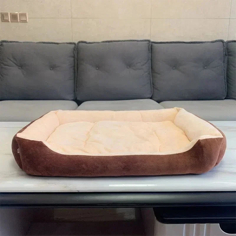 Large Pet House Dog Bed Cat Mat Long Plush Deep Sleeping Warm Soft