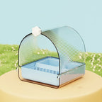 Transparent Bird Bath Cage Splash Proof Food Holder Box Bird