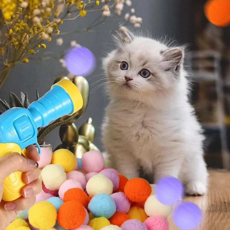 Creative Mini Shooting Gun Cat Toy Interactive Launch Training