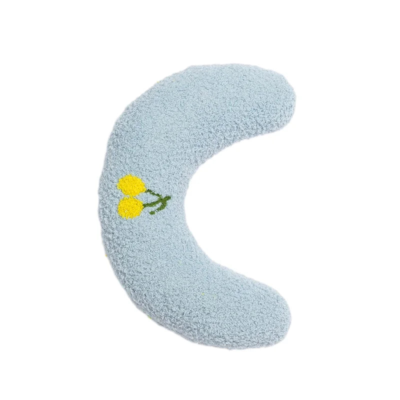 New 2026 Cat Moon Shaped Pillow Super Soft Plush Half Donut Pillow