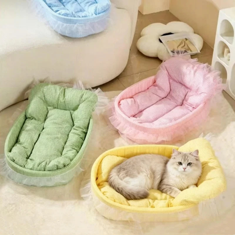 Cat Nest Macaroon Colour Small Dog Kennel Removable Washable Four