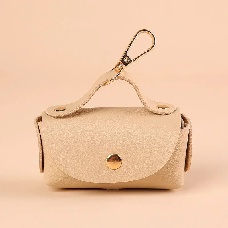 Faux Leather Portable Waste Bag Dispenser