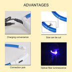 USB Rechargeable Fiber Optic Collar Pet Dog LED Light Collar