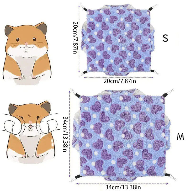 Hamster Hammock Small Pet Hanging Bed Double Warm Thickened