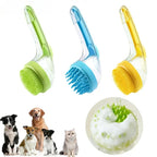 Long Handle Dog Cleaning Brush Soft Silicone Pet Bathing Brush Pet