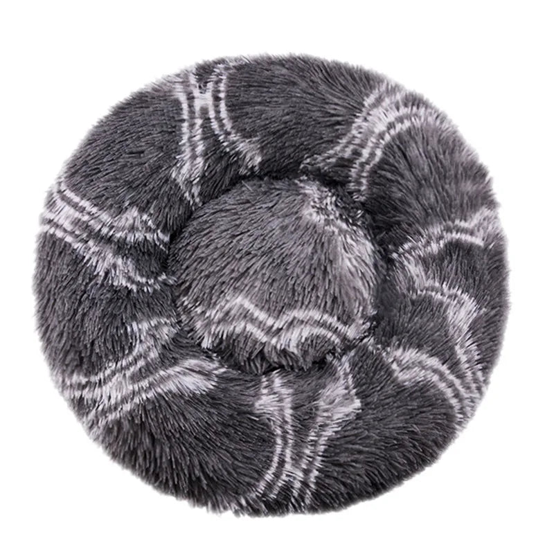 Round Pet Bed for Large Dog Bed Donut Long Plush Cat Bed for
