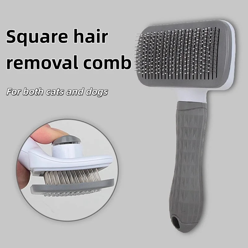 One Button Self Cleaning Pet Brush for Dogs Cats, Gentle Slicker