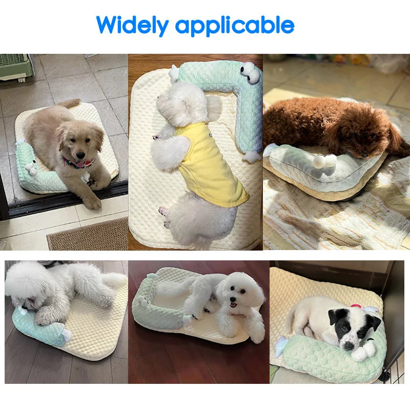 Ice Silk Cooling Orthopedic Dog Bed with Removable Waterproof