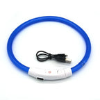 USB Rechargeable Fiber Optic Collar Pet Dog LED Light Collar