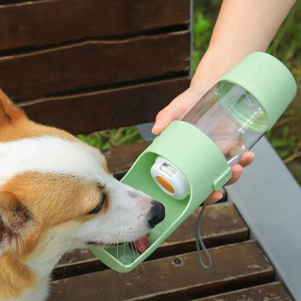 Portable Water Bottle with Food Container for Dogs