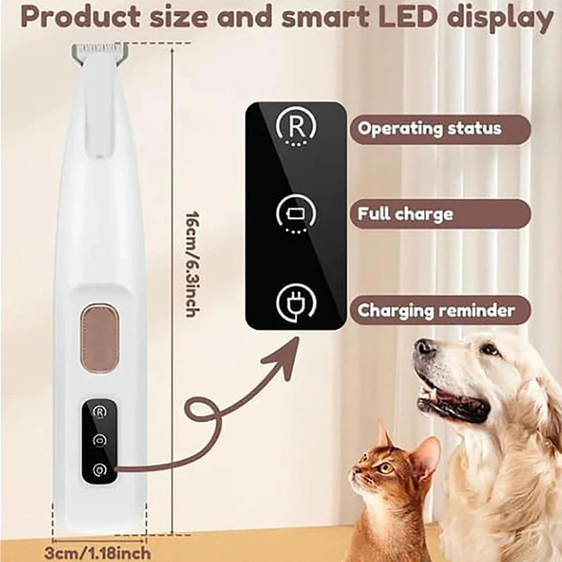 Electric Paw Trimmer for Dogs & Cats Quiet Rechargeable Clipper
