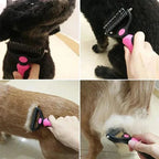 Pet Deshedding Brush Cat Comb Self Cleaning Hair Remover Grooming