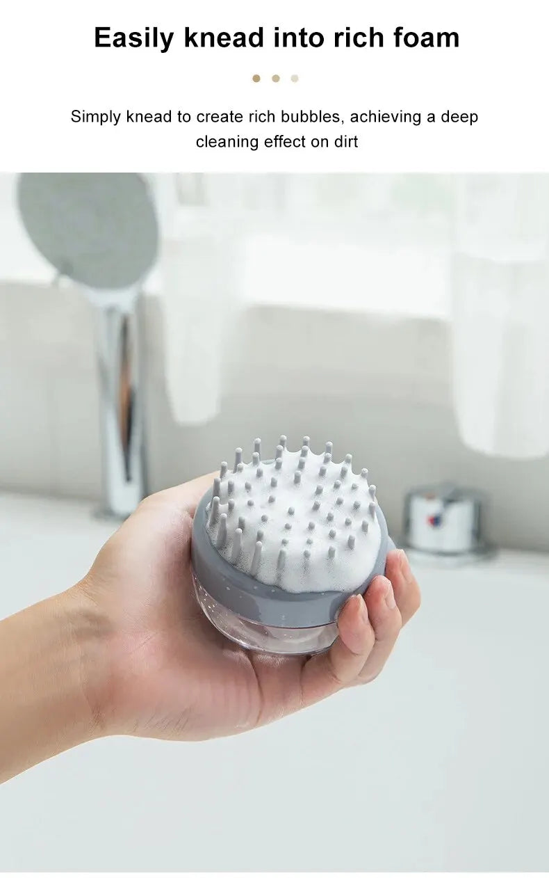 Pet Bath Brush Soft Silicone with Shampoo Dispenser Gentle Massage