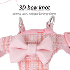 Bow Pet Chest Harness Leash 2-Piece Set, Comfortable Breathable