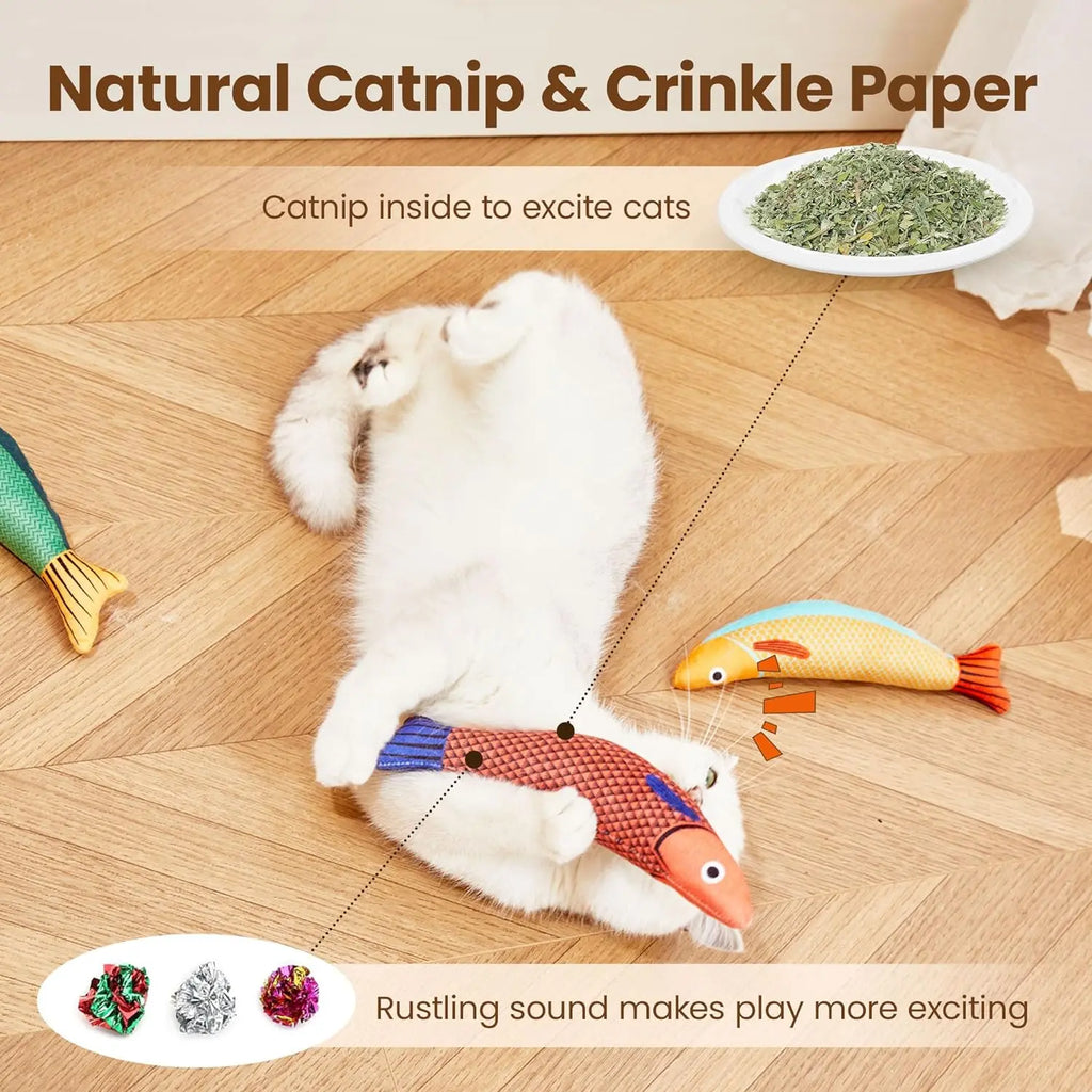 Cat Toys Fish,Teeth Grinding Catnip Toys,Soft and Durable,Kitten