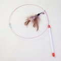 Funny Cat Toy Steel Wire Long Pole Feather Rotating Fishing Stick