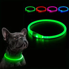 USB Rechargeable Fiber Optic Collar Pet Dog LED Light Collar