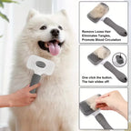 Self-Cleaning Pet Brush,One-Click Hair Removal, Round Tip Slicker