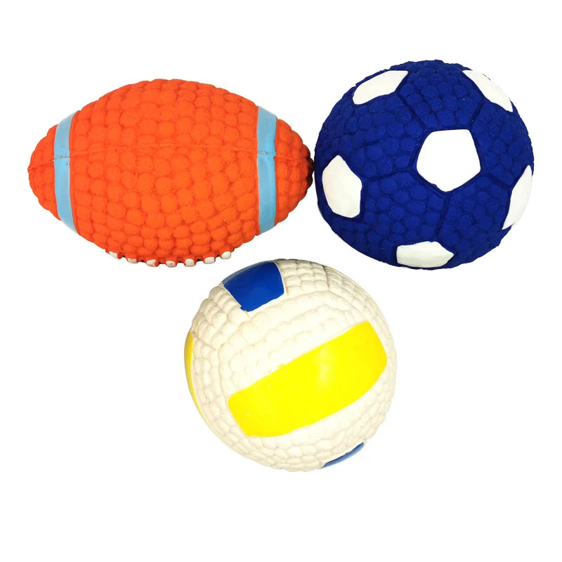Dog Ball Toy for Small Medium Large Dogs Cat PUppy Squeaky Rugby