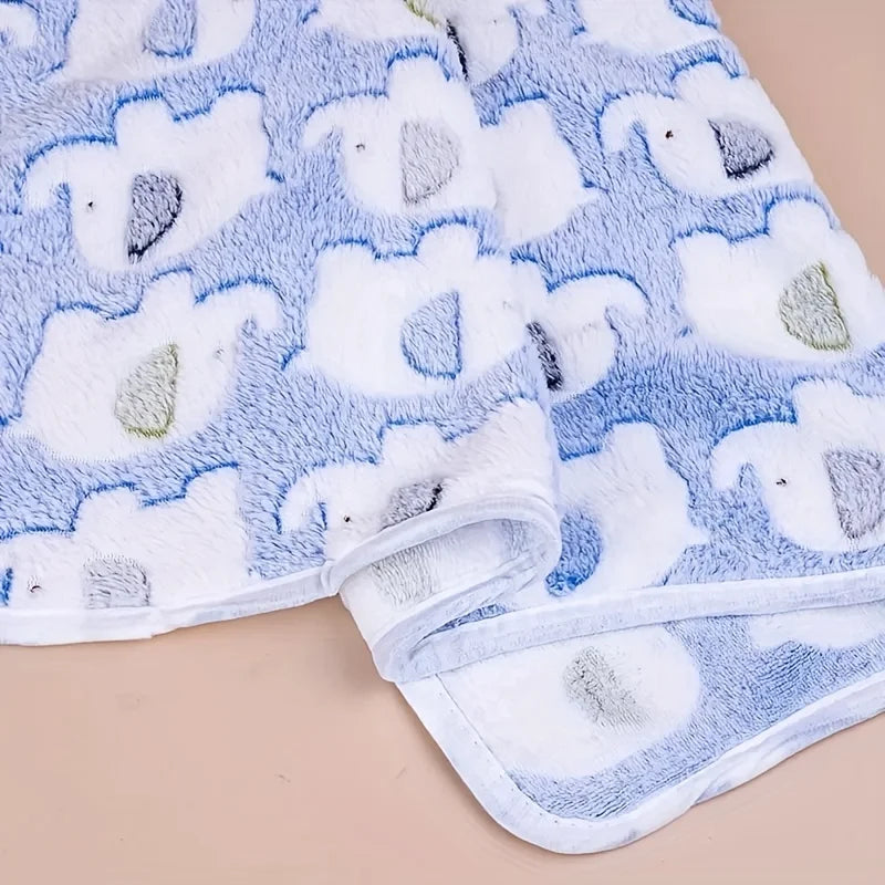 Soft and Cozy Cartoon Elephant Pet Blanket