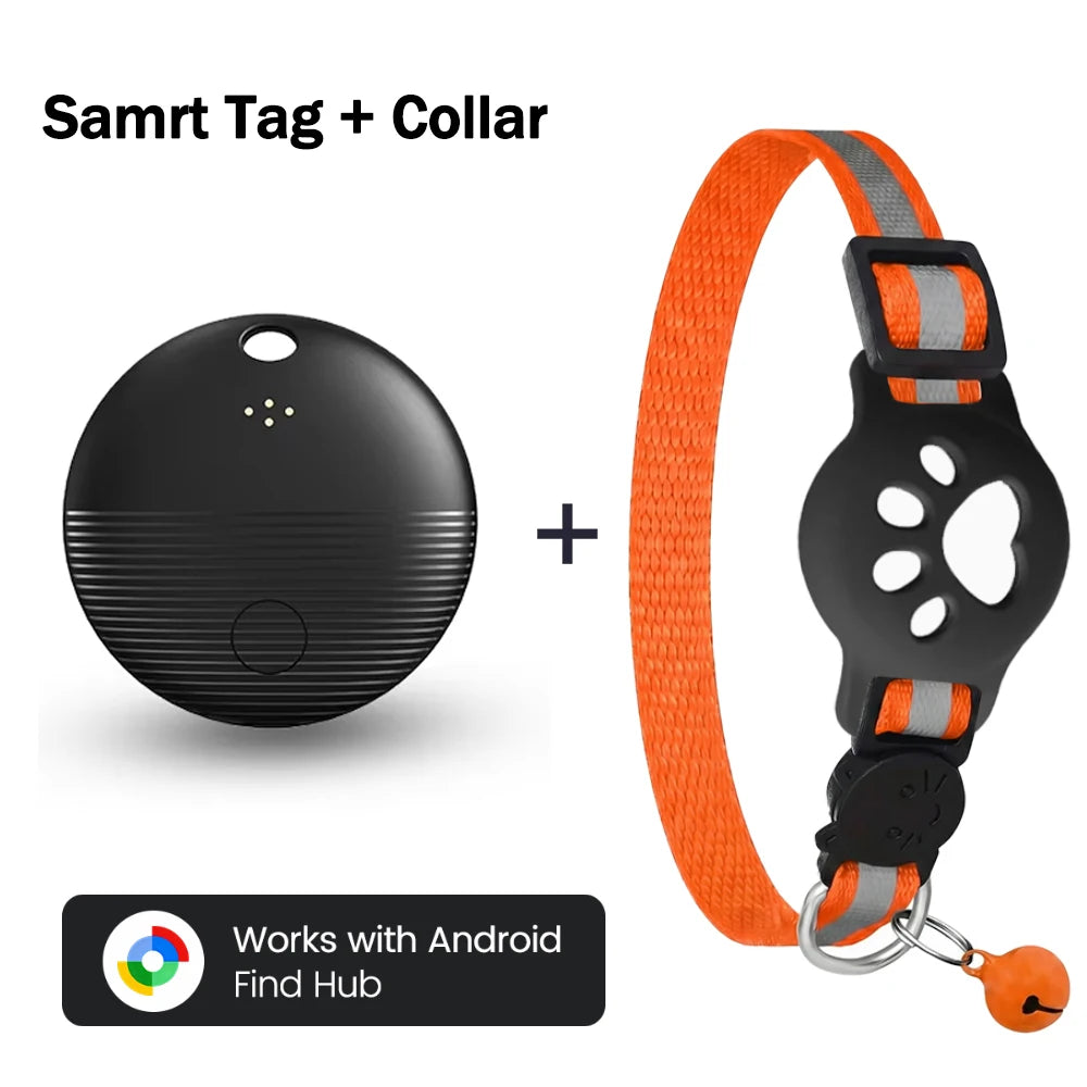 Bluetooth GPS Tracker with Cat Collar Reflective Strips Adjustable