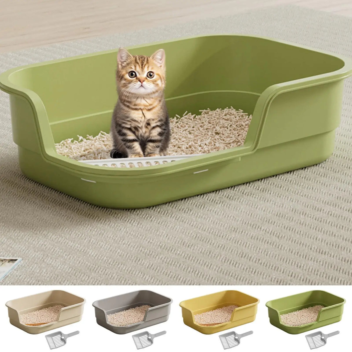 Semi Enclosed Cat Litter Box Anti Splashing Cat Toilet Sand Box