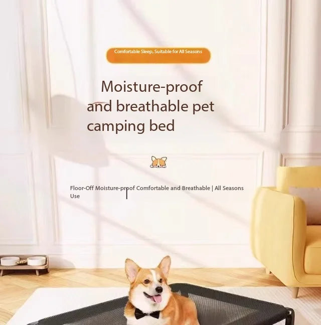 Cooling Elevated Dog Bed with Non-Slip Floor Protectors and