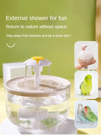 Auto Circulating 2-in-1 Parrot Bath & Pet Water Fountain Drip-Free