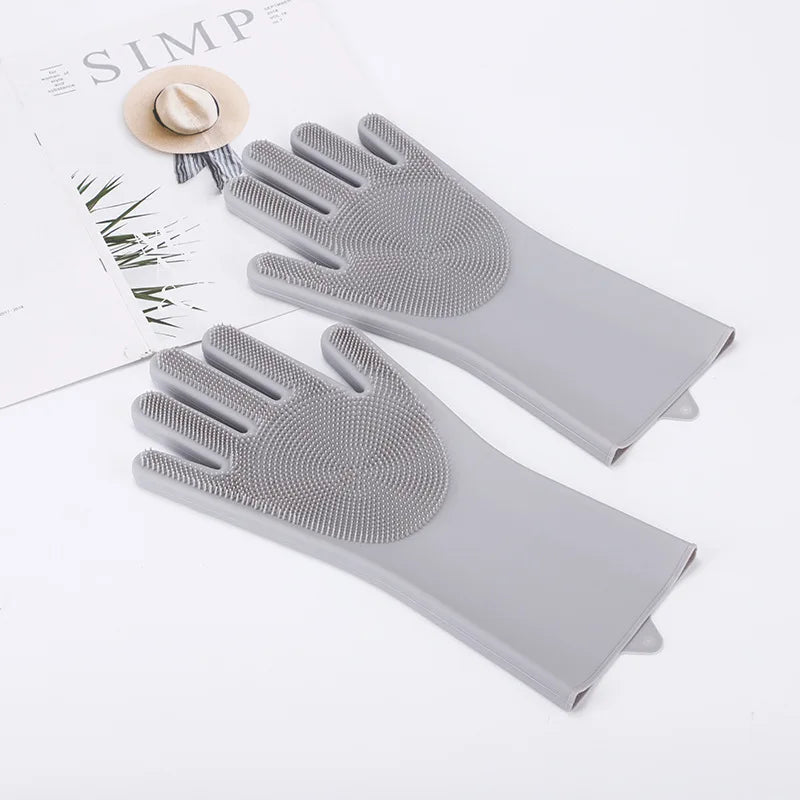 Pet Dog Bath Accessories Scrub Brush Teddy Silicone Bath Gloves