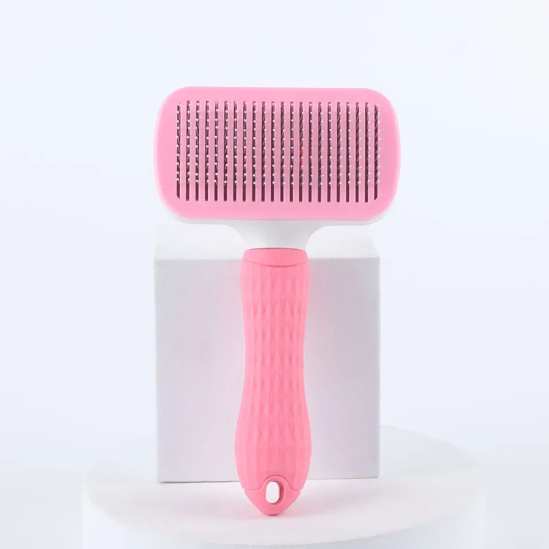 One Button Self Cleaning Pet Brush for Dogs Cats, Gentle Slicker