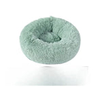 Soft Pet Cat Bed Pad Plush Warm Faux Fur Dog Calm Bed Donut Round