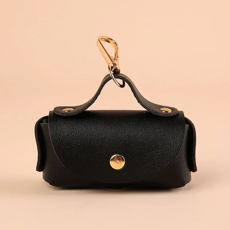 Faux Leather Portable Waste Bag Dispenser