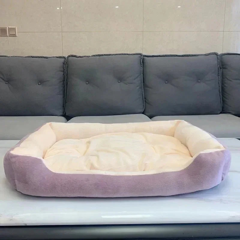 Large Pet House Dog Bed Cat Mat Long Plush Deep Sleeping Warm Soft