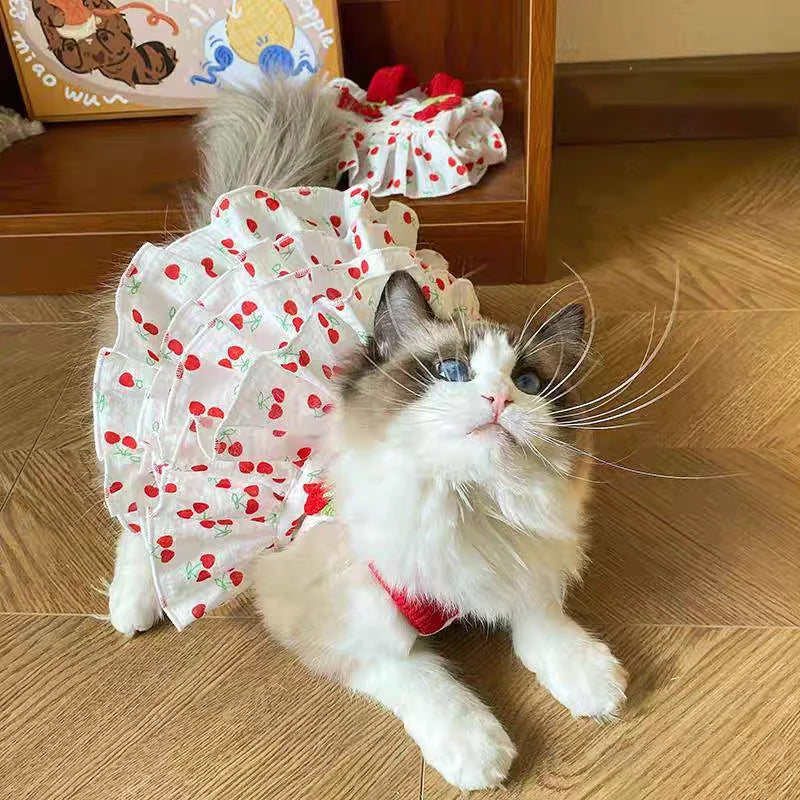Pet Dress for Dogs & Cats - Layered Cake Style Printed Clothes