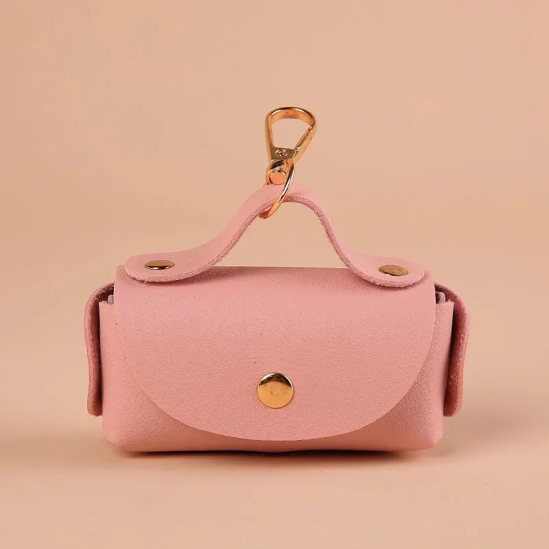 Faux Leather Portable Waste Bag Dispenser