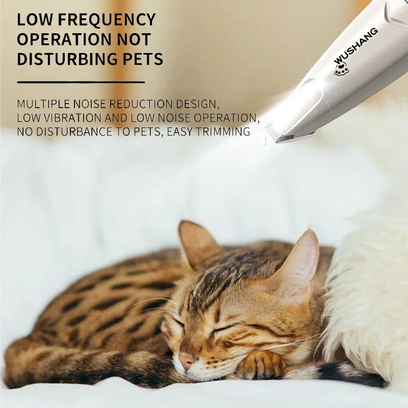 Pet Dog Electric Groomer Trimmer with LED Light Waterproof Pet