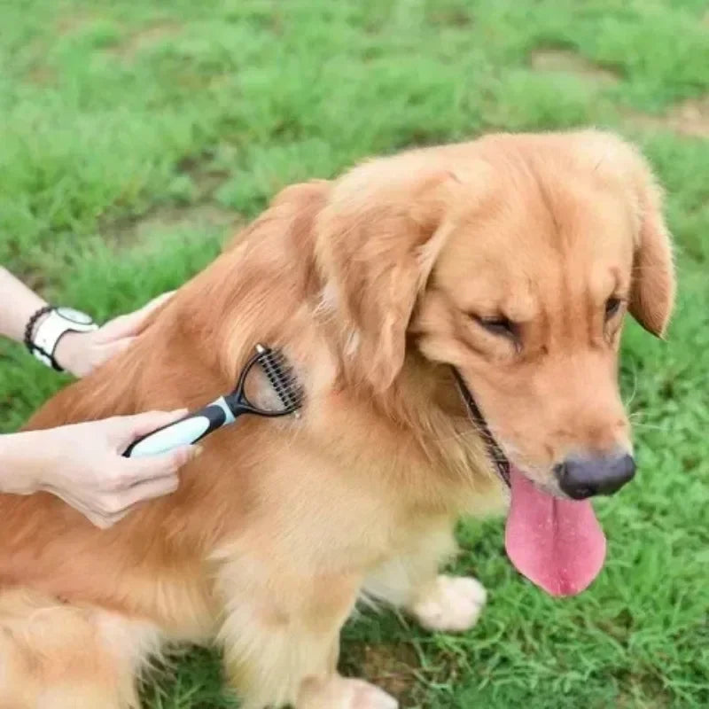 Pet Deshedding Brush Cat Comb Self Cleaning Hair Remover Grooming