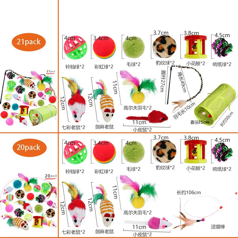 Cat Toy Variety Pack - Funny Sisal Mouse & Ball